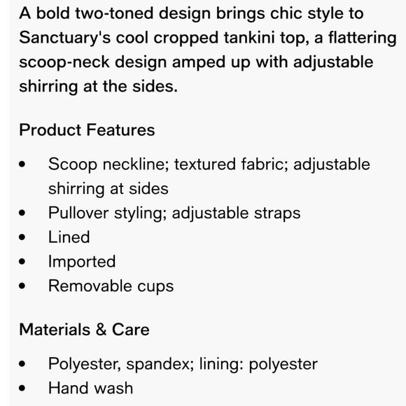 Sanctuary Balancing Act Shirred-Side Cropped Pink Aura Tankini Top Women's XS - Picture 11 of 12